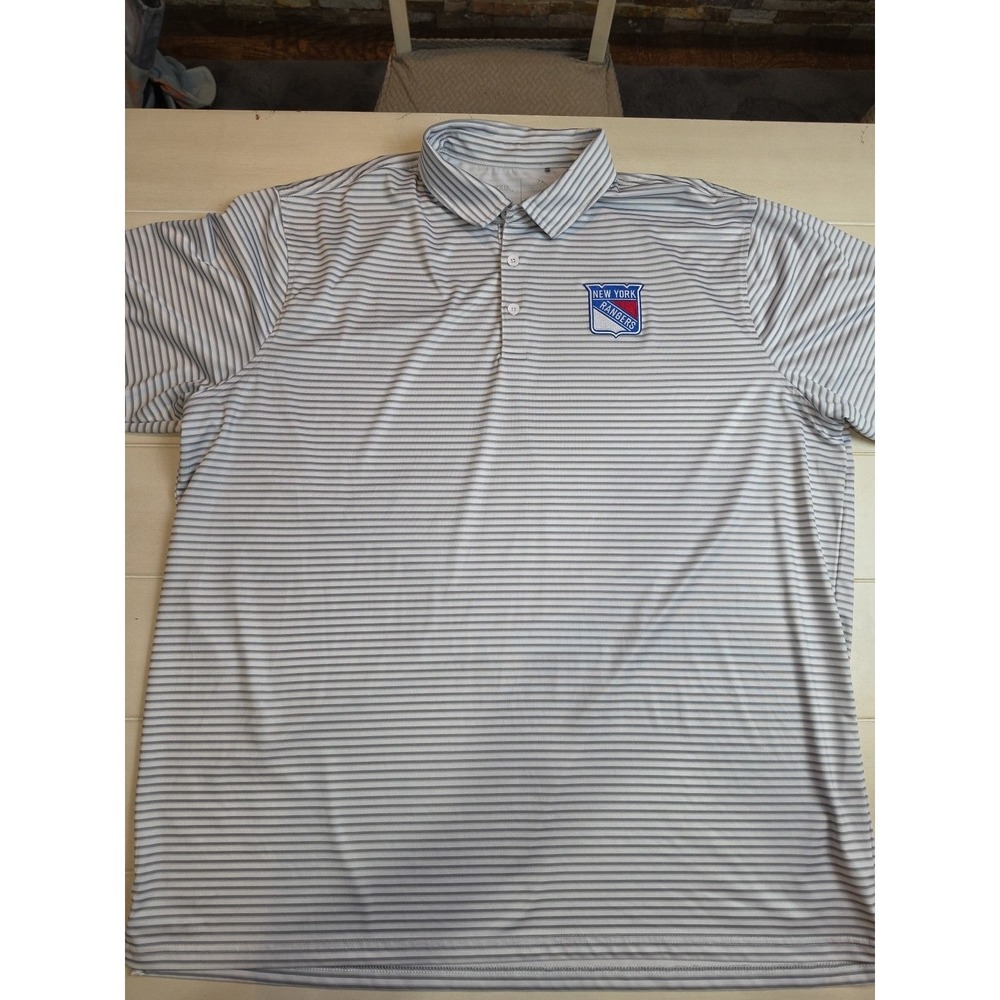 Antigua New York Rangers Polo Shirt NHL Hockey Performance, 2XL Embroidered Logo